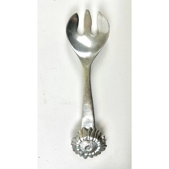 Mariposa Salad Server fork 1992 Summertime Sun flower Silver Metal - Picture 1 of 6